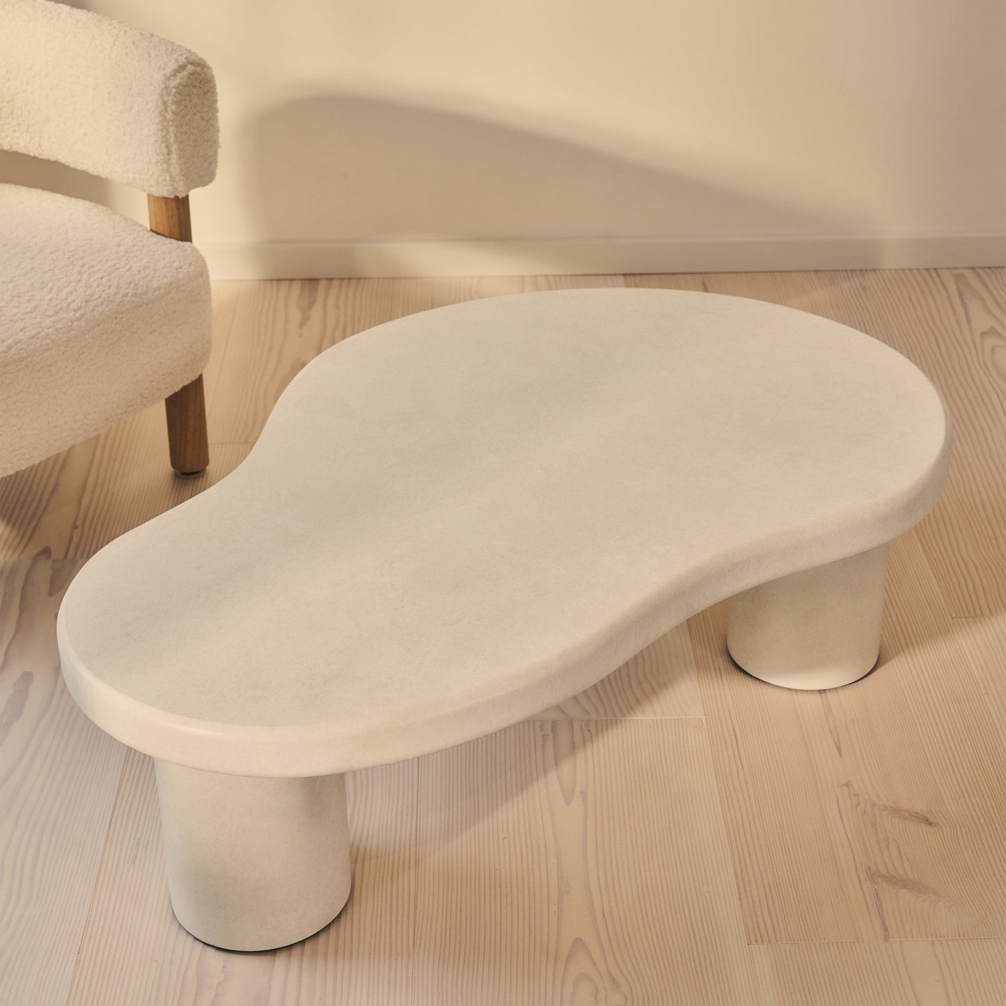 Savanna - Grande Table Basse en Bois Irregulière et Béton