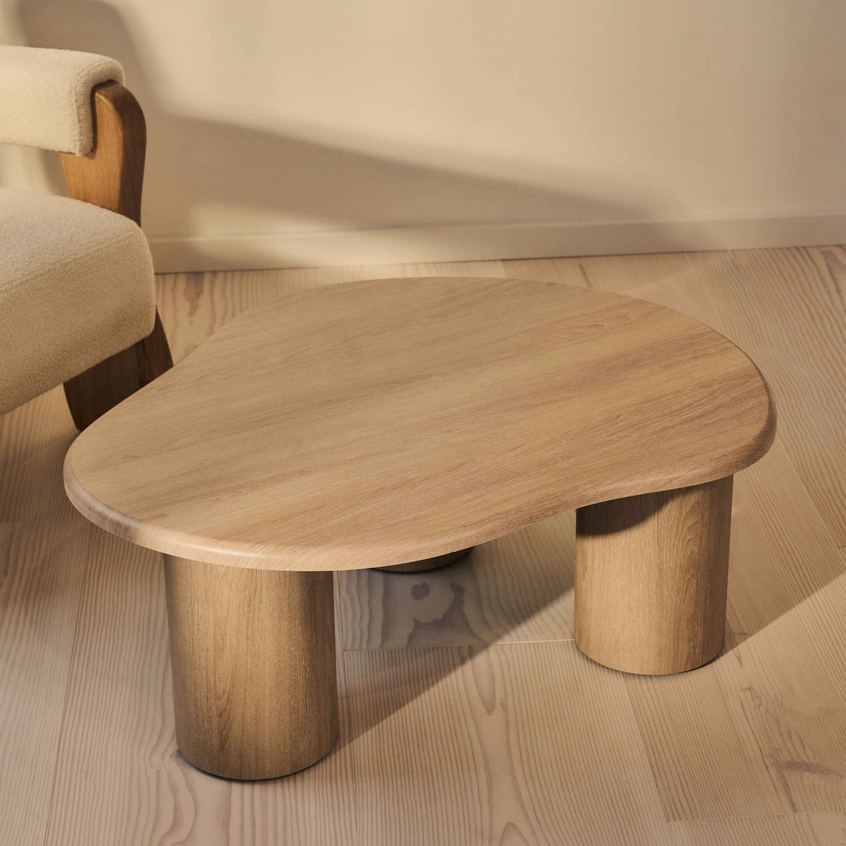Savanna - Table basse en bois irrégulier lavé