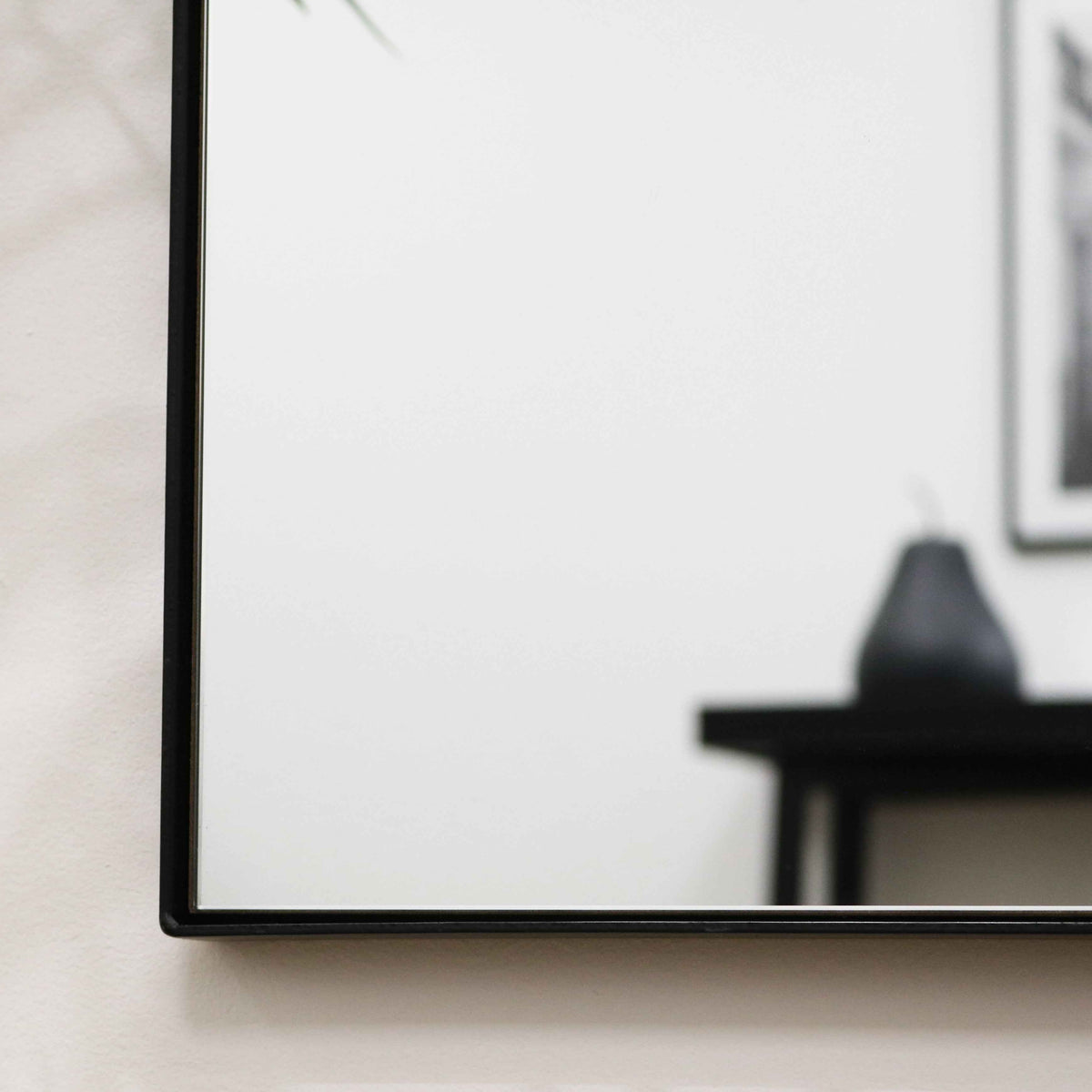 Theo - Miroir Rectangulaire Métallique Noir Grand Format 160cm x 60cm Pleine Longueur