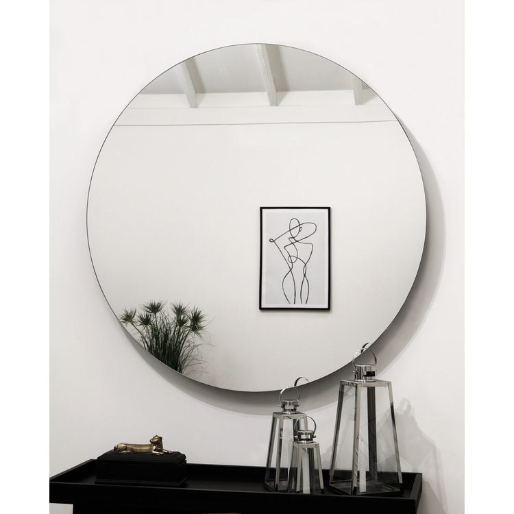 Edge - Grand miroir mural rond sans cadre 90cm x 90cm