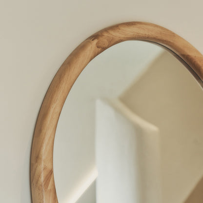 Arcurva - Grand miroir irrégulier en bois clair pleine longueur 170 cm x 85 cm