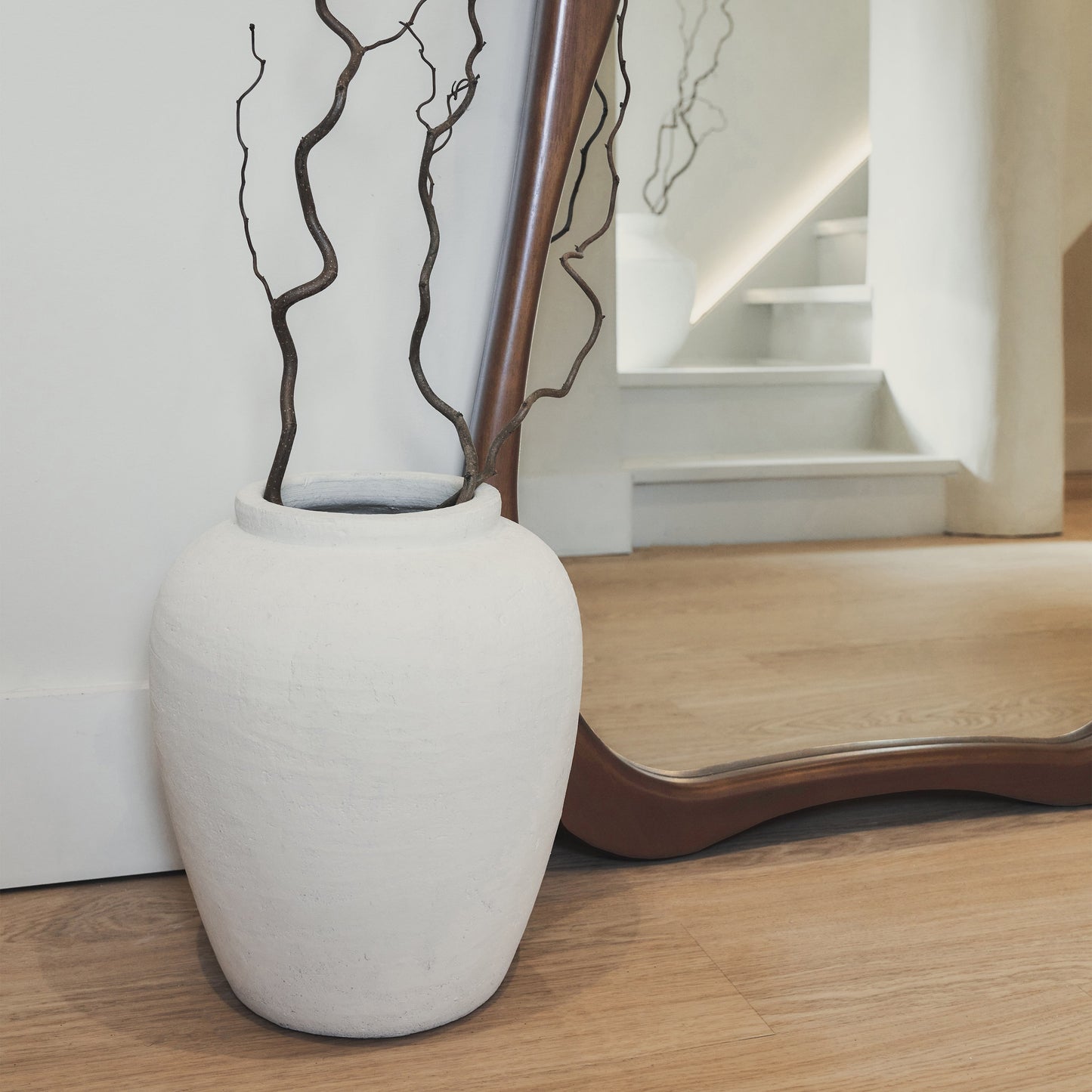 Arcurva - Grand miroir irrégulier en bois foncé pleine longueur 170cm x 85cm