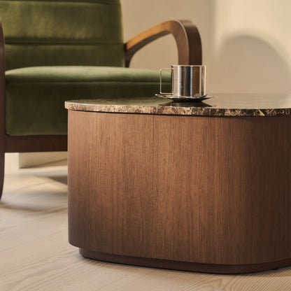 Arlo - Table basse premium en bois irrégulier Dark Emperador foncé