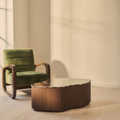 Arlo - Table basse premium en bois irrégulier Dark Emperador foncé