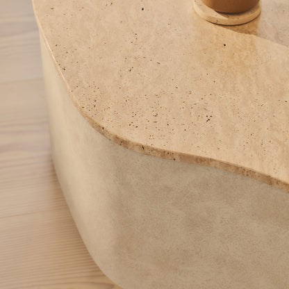 Arlo - Table basse premium en béton irrégulier travertin beige