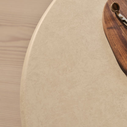 Alina - Grande table basse ronde en bois et béton