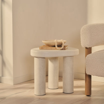 Savanna - Table d'Appoint en Bois Irrégulier et Béton