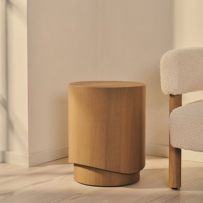 Magna - Table d'Appoint Onde en Bois Chaleureux