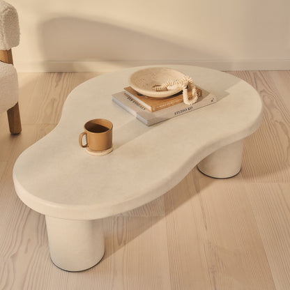 Savanna - Grande Table Basse en Bois Irregulière et Béton