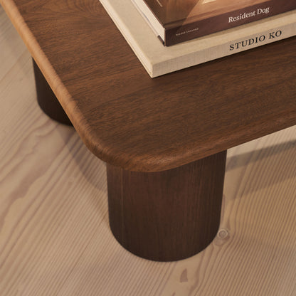 Alina - Grande table basse rectangulaire en bois foncé