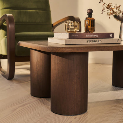 Alina - Grande table basse rectangulaire en bois foncé