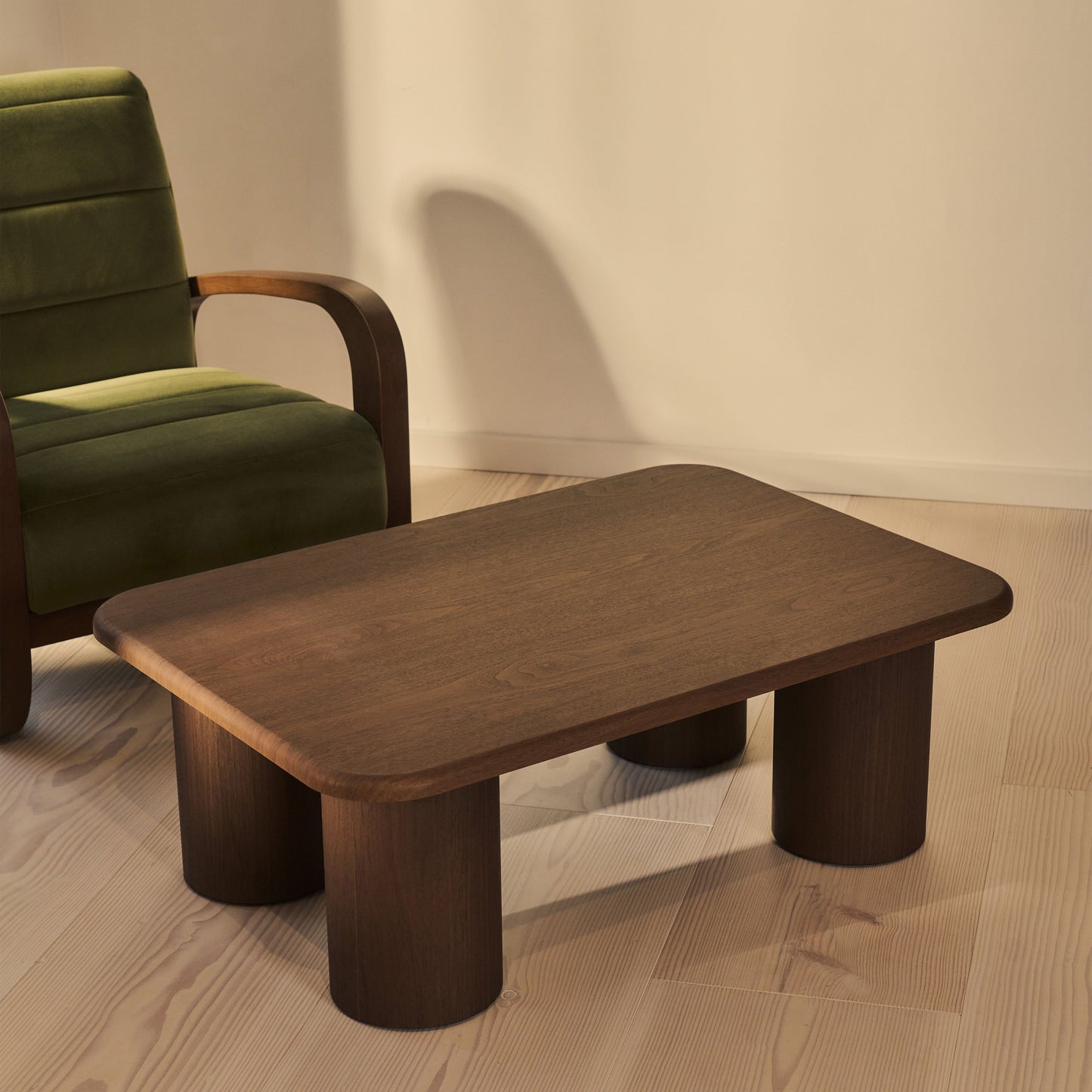 Alina - Grande table basse rectangulaire en bois foncé