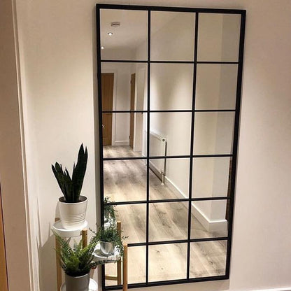 Brooklyn - Miroir Métallique Noir Grand Format Pleine Longueur 180cm x 90cm