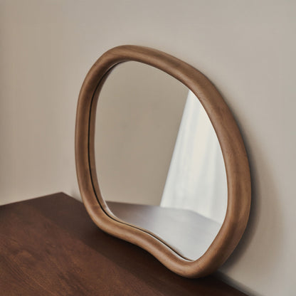 Aaliyah - Miroir Mural Irrégulier Bois Chaud 42cm x 35cm
