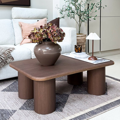 Alina - Grande table basse rectangulaire en bois foncé