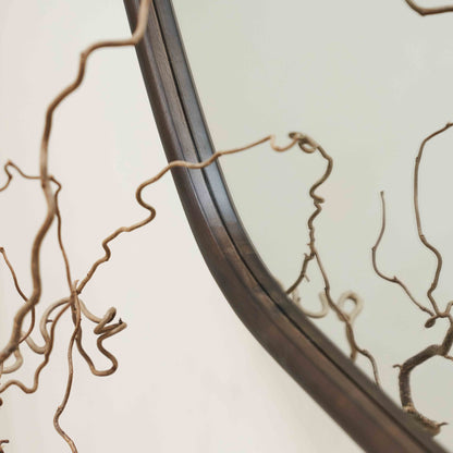 Aaliyah - Miroir mural irrégulier en bois foncé 110cm x 80cm