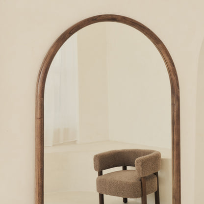 Amora - Miroir en bois chaud grand format plein pied arche 180cm x 90cm