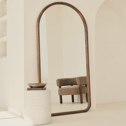 Amora - Miroir en bois chaud grand format plein pied arche 180cm x 90cm