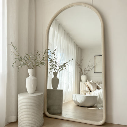 Amora - Miroir en béton extra grand, plein pied, arche, 190 cm x 100 cm