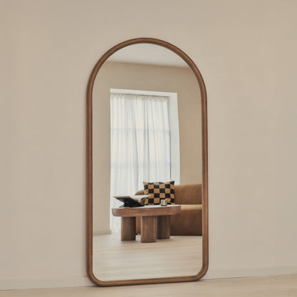 Amora - Miroir en bois chaud grand format plein pied arche 180cm x 90cm