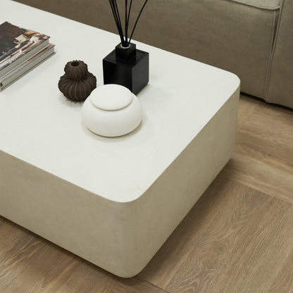 Angelo - Table basse rectangulaire minimaliste en béton grande
