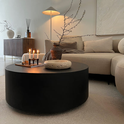 Angelo - Table Basse Ronde Minimaliste Onyx Grande