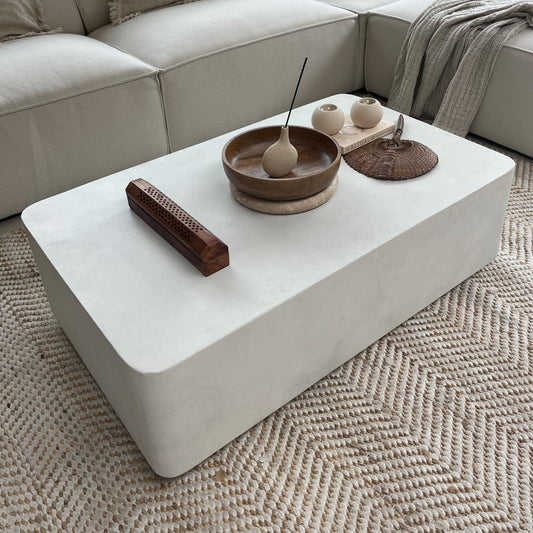 Angelo - Table basse rectangulaire minimaliste en béton grande