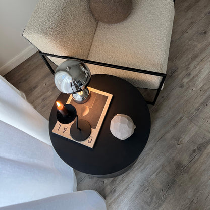 Angelo - Table d'Appoint Ronde Minimaliste Onyx