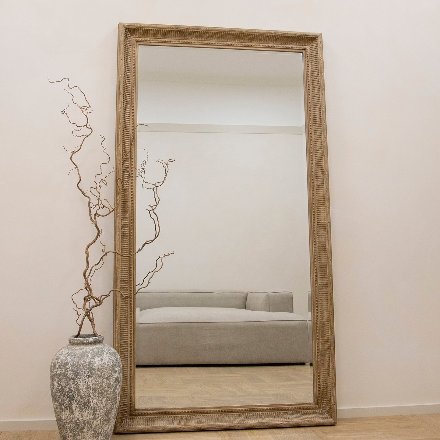 Antoine - Miroir Rectangulaire en Bois Lavé Extra Large Pleine Longueur 185cm x 100cm
