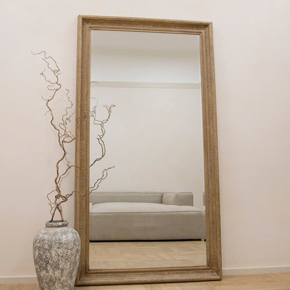 Antoine - Miroir Rectangulaire en Bois Lavé Extra Large Pleine Longueur 185cm x 100cm