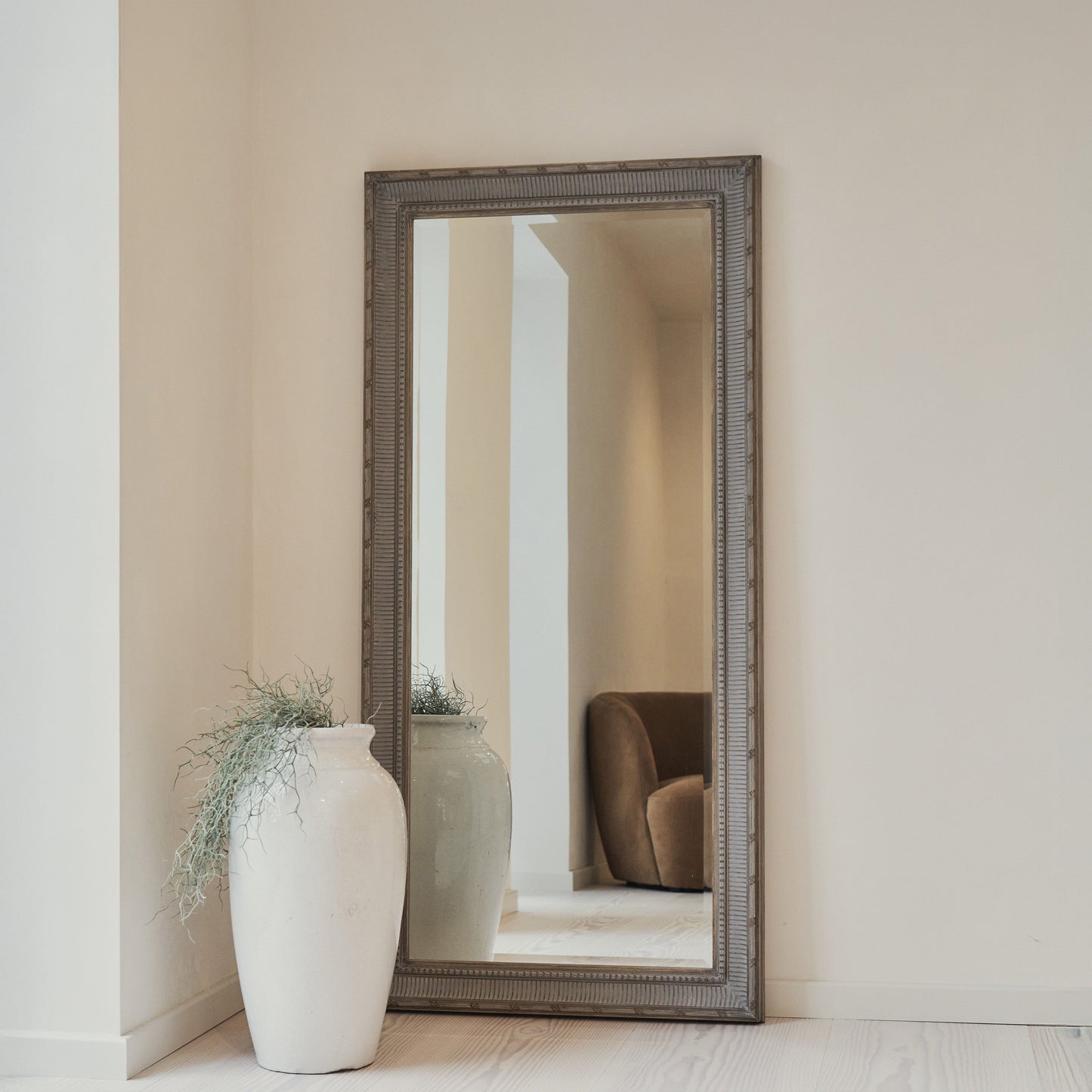 Antoine - Miroir Rectangulaire Grand Format en Bois Lavé 166 cm x 79 cm