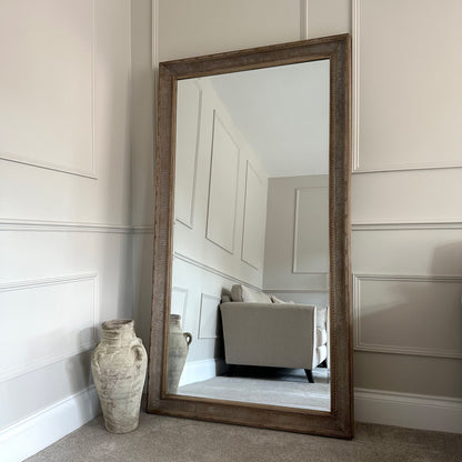 Antoine - Miroir Rectangulaire en Bois Lavé Extra Large Pleine Longueur 185cm x 100cm