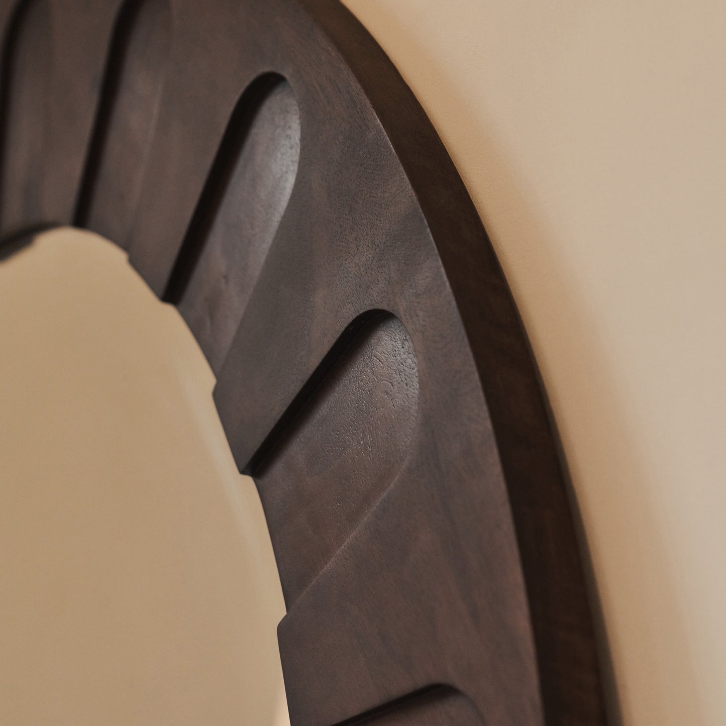 Valor - Miroir Arqué Premium Extra Large en Bois Foncé 190cm x 110cm