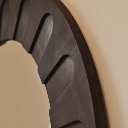 Valor - Miroir Arqué Premium Extra Large en Bois Foncé 190cm x 110cm