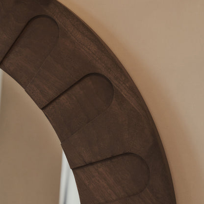 Valor - Miroir Arqué Premium Extra Large Bois Chaud 190cm x 110cm