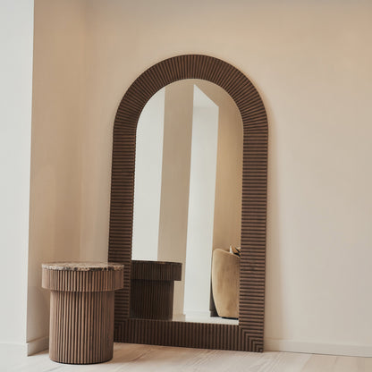 Sloane - Grand Miroir Arqué Premium en Bois Chaud 180cm x 100cm