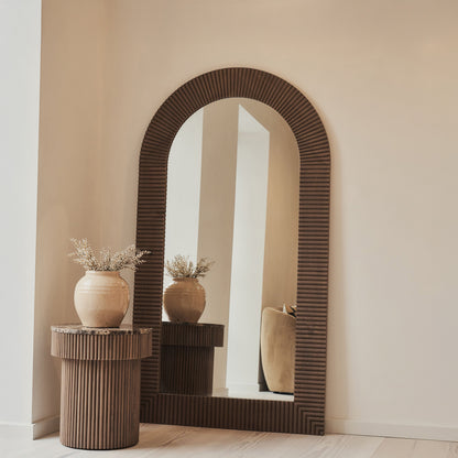 Sloane - Grand Miroir Arqué Premium en Bois Chaud 180cm x 100cm