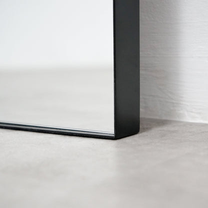 Aria - Miroir Métallique Noir Grand Format 180cm x 90cm Pleine Longueur