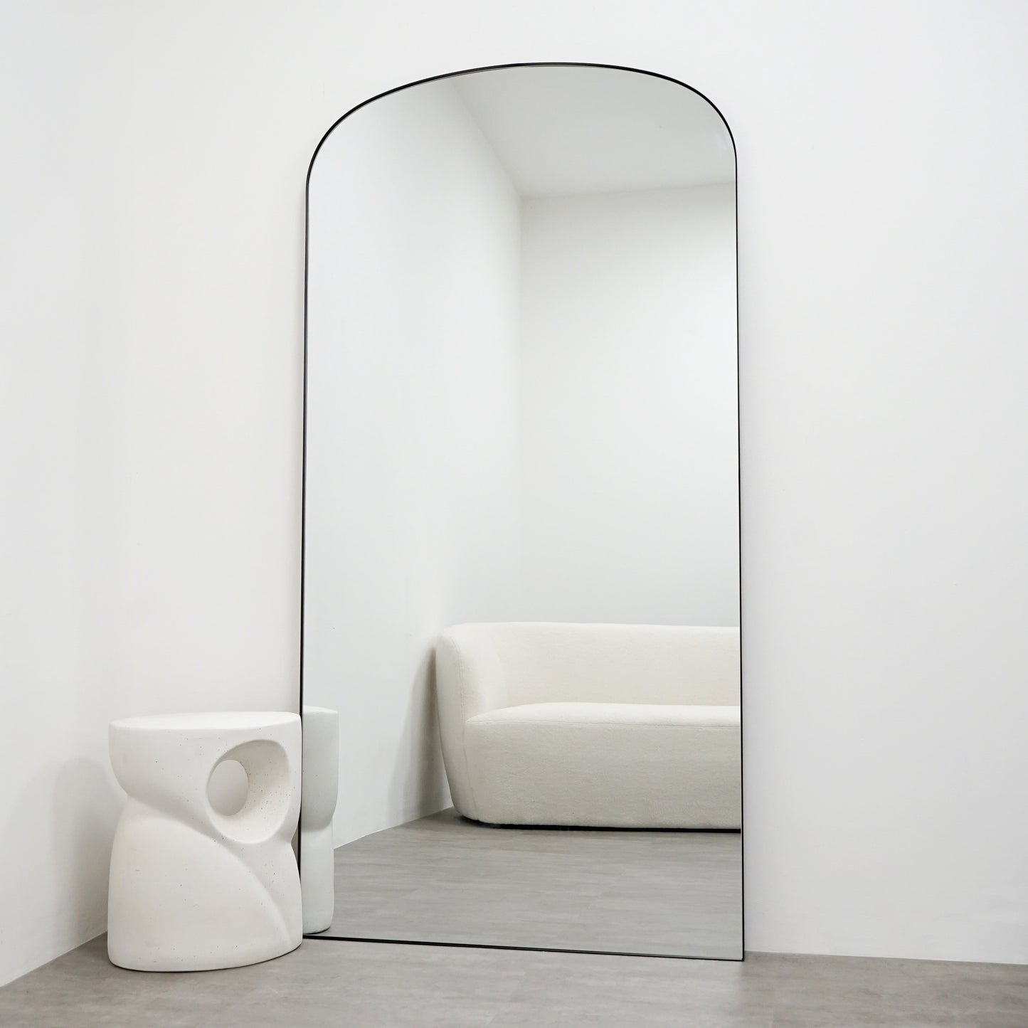 Aria - Miroir Métallique Noir Grand Format 180cm x 90cm Pleine Longueur