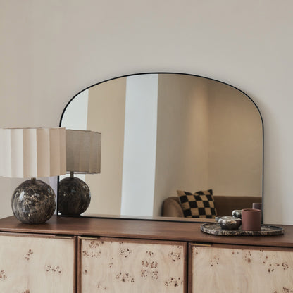 Aria - Miroir Mural Surmontant en Métal Noir 100cm x 70cm
