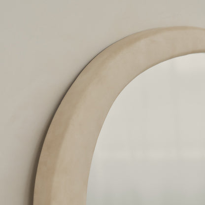 Arcurva - Grand Miroir Irrégulier en Béton pour Surcheminée 130cm x 80cm
