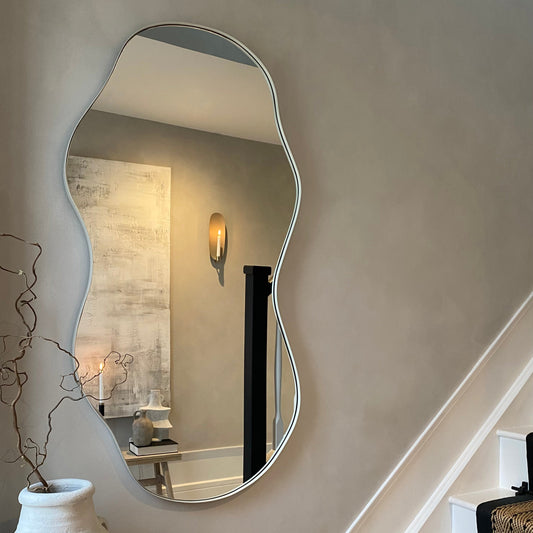 Ava - Miroir irrégulier en forme d'étang écru 125cm x 65cm