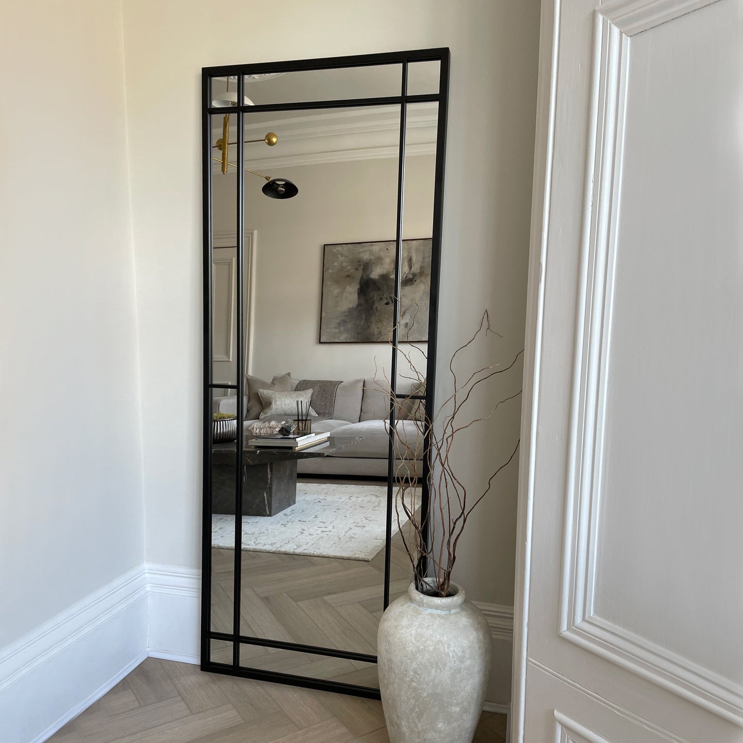 Bexley - Miroir Métallique Noir Pleine Longueur 180cm x 70cm