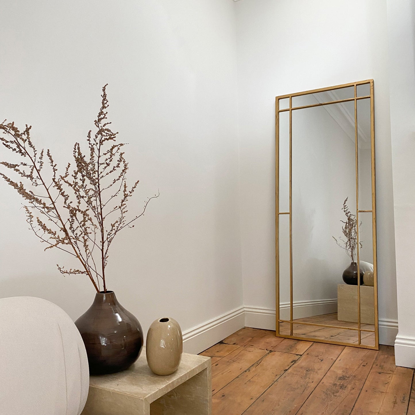 Bexley - Miroir Métallique Doré Pleine Longueur 180cm x 70cm