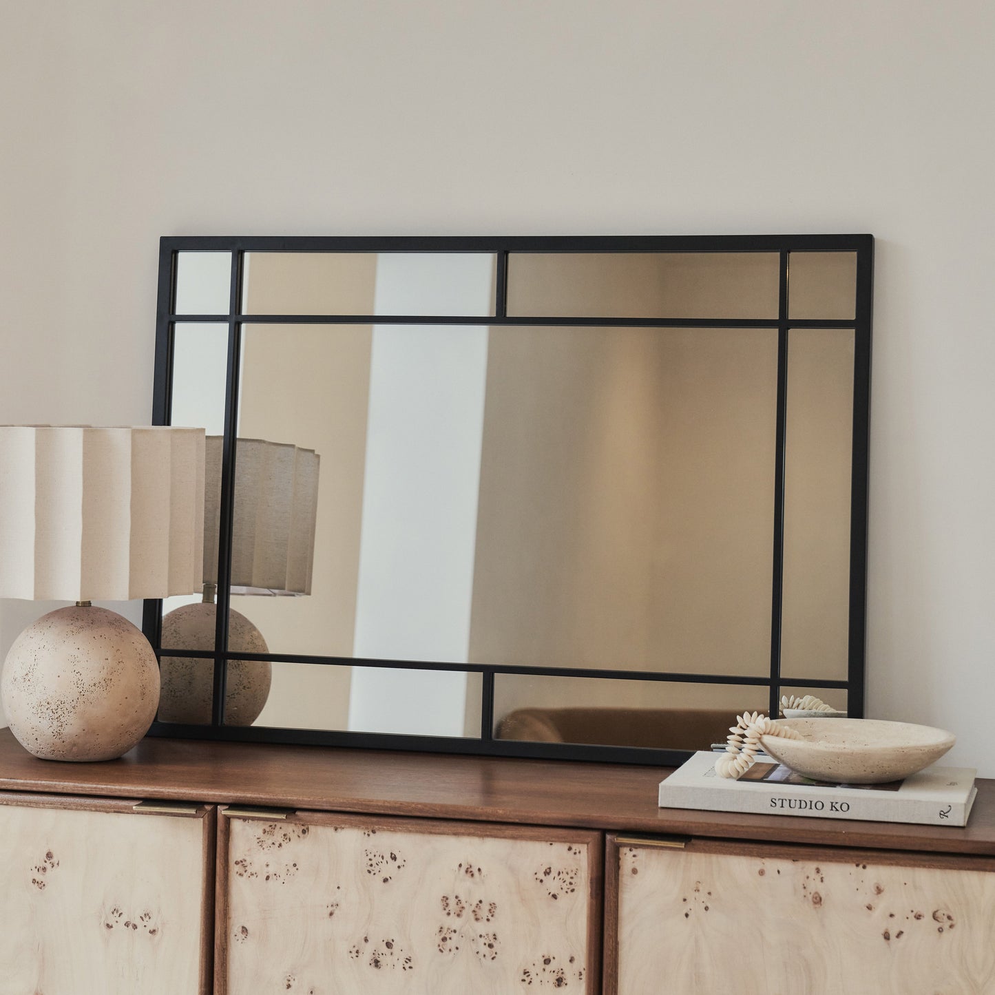 Bexley - Miroir Mural Rectangulaire Métallique Noir 100 cm x 70 cm