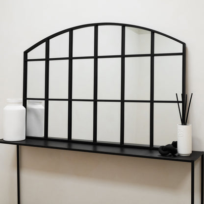 Bridgewater - Miroir industriel en métal noir arche 120cm x 80cm