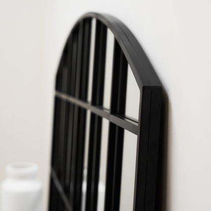 Bridgewater - Miroir industriel en métal noir arche 120cm x 80cm