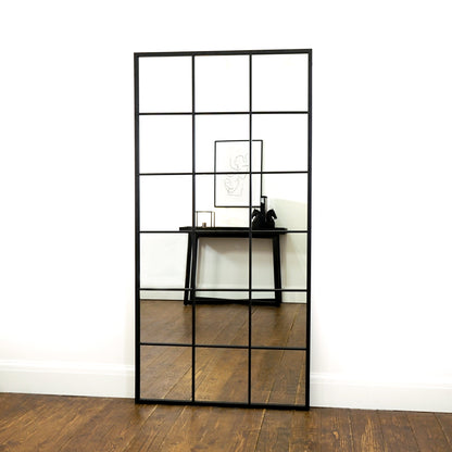 Brooklyn - Miroir Métallique Noir Grand Format Pleine Longueur 180cm x 90cm