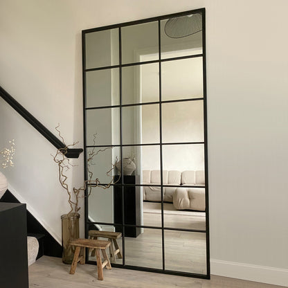 Brooklyn - Miroir Métallique Noir Grand Format Pleine Longueur 180cm x 90cm