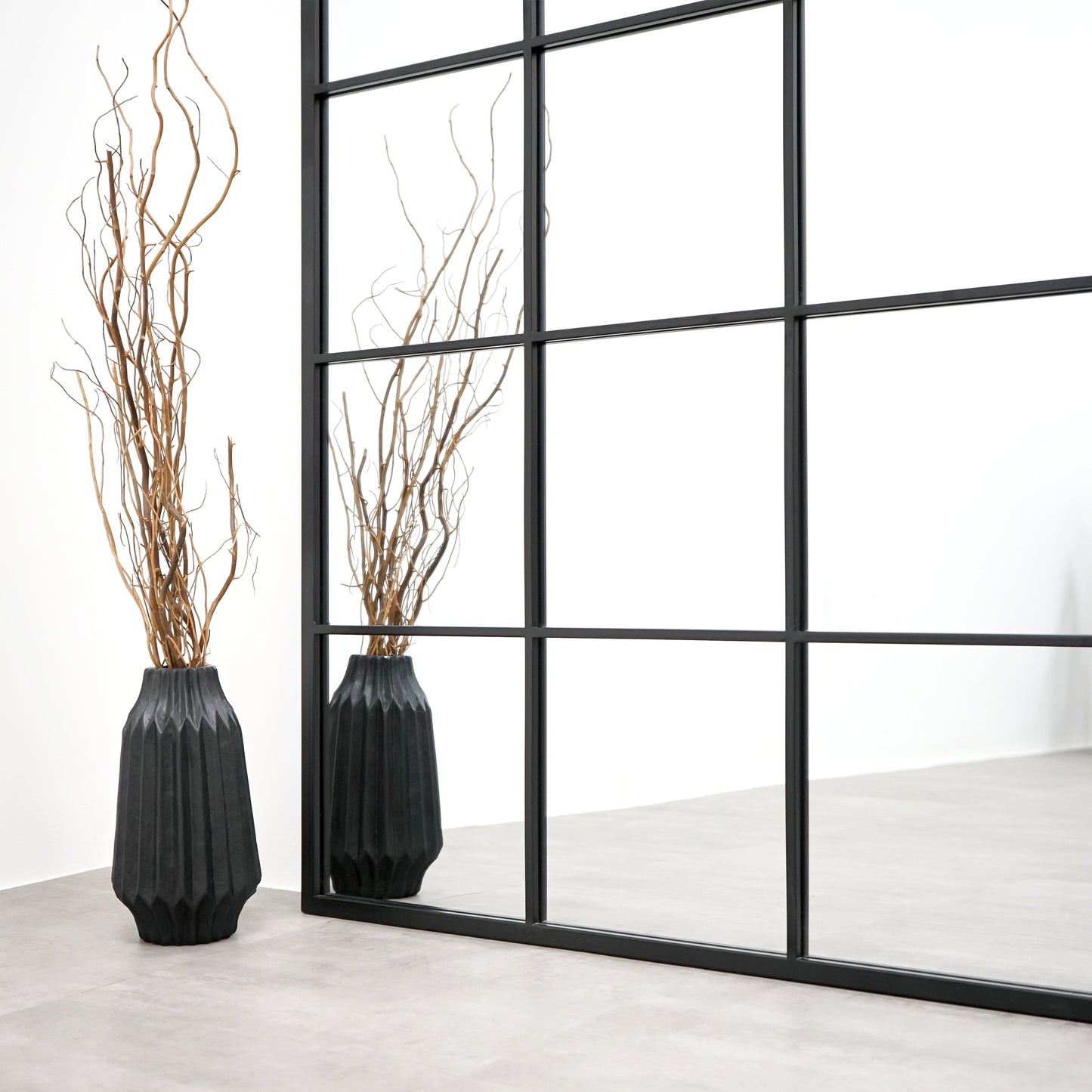 Brooklyn - Miroir Métallique Noir Extra Large Pleine Longueur 210cm x 120cm